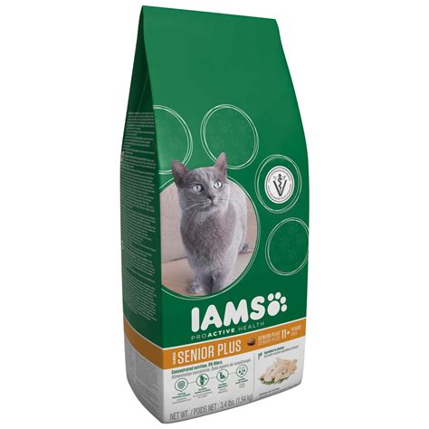 #6,305 in pet supplies ( see top 100 in pet supplies ) #382 in dry dog food. Iams Cat Food, ProActive Health Senior Plus Dry, 3.4 lb ...