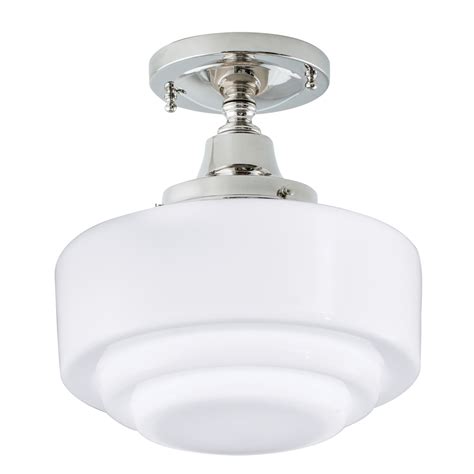 Shop for flush mount lights in ceiling lights & fixtures. 1 Light Schoolhouse Flush Mount (5361F-PN-ST)
