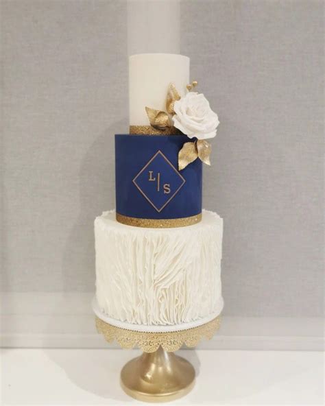 Navy And Gold Zingerman S Wedding Cake Artofit