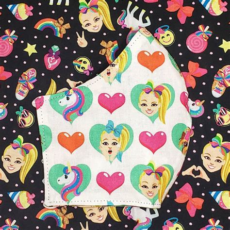 Jojo Siwa Icon Emoji Rainbow Scatter Reversible Face Covering Etsy