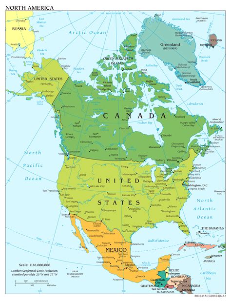 North America Map With States And Provinces World Map