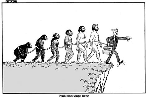 Human Evolution Stops Here Cartoon