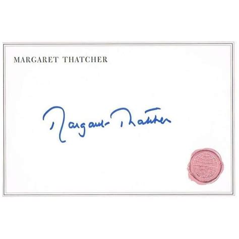 Margaret Thatcher Autograph On Card At 1stdibs
