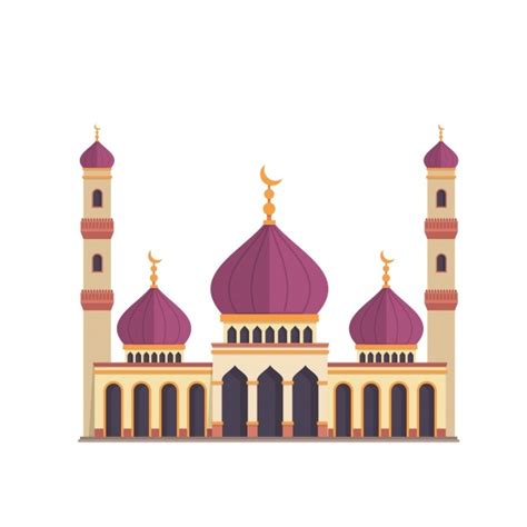 Free Vector Mosque Design On White Background