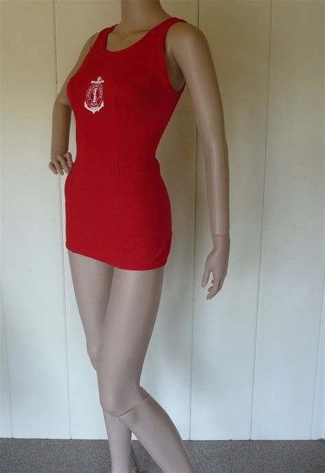 Vintage Red Lifeguard Swimsuit