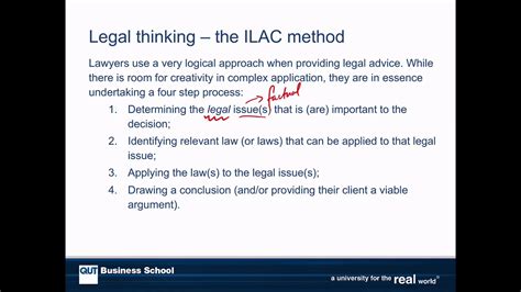 19s1 Bsb111 L65 Using Law The Ilac Method Youtube
