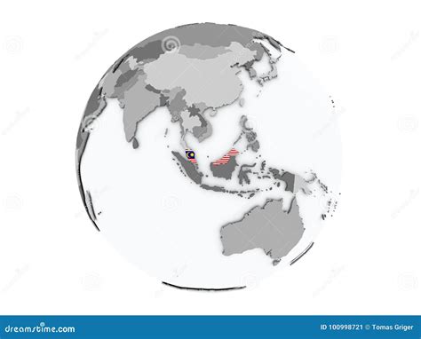 Malaysia On Globe Isolated Stock Illustration Illustration Of Object