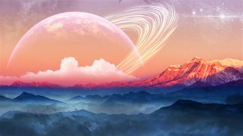 Mountains Wallpaper 4k Planet Sunrise Surreal Foggy