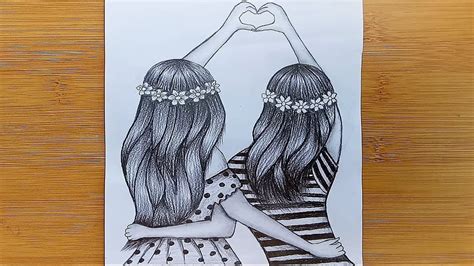 How To Friendship Day Drawing With Pencil Sketch Friendship Day