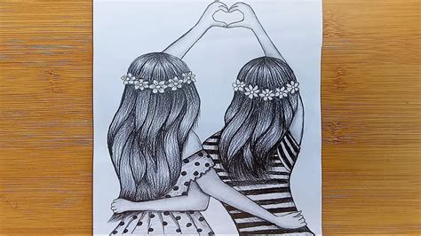 Cartoon couples drawing love pencil couple pencil drawings. How to Friendship Day Drawing with Pencil Sketch ...