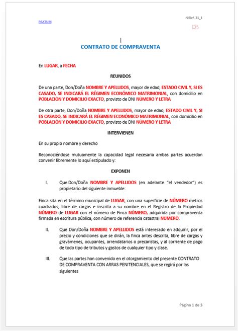 Contrato Compraventa Con Arras Penales En Word Actualizado Noviembre