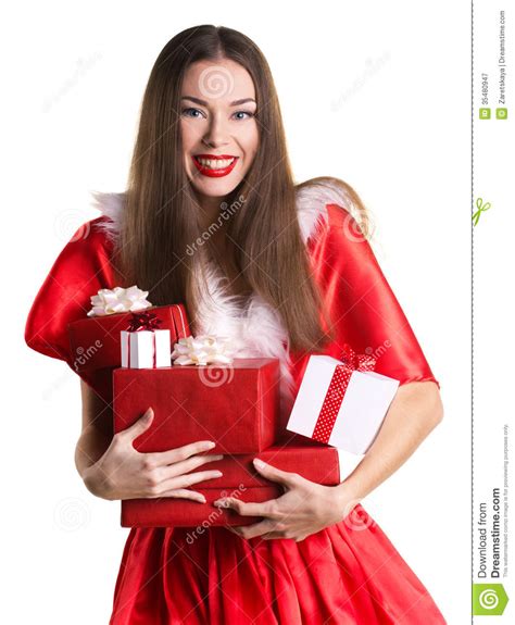 Emotional Girl With Presents Stock Image Image Of Amazing Attractive 35480947