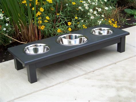 3-Bowl Elevated Dog Feeder | Elevated dog feeder, Diy dog stuff, Dog feeder