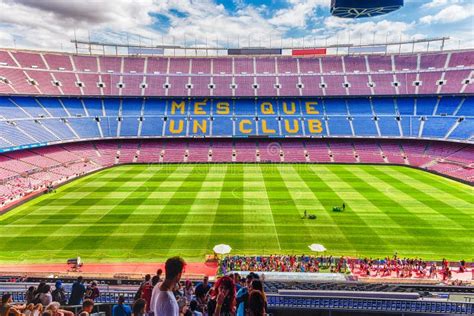 Inside Camp Nou Home Stadium Of Fc Barcelona Catalonia Spain