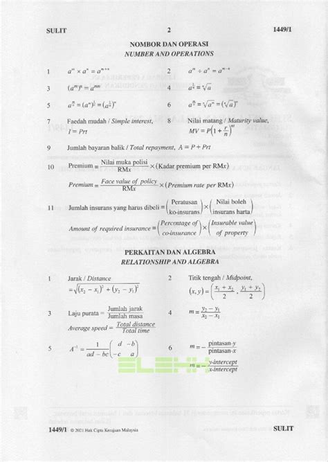 Soalan Matematik SPM Kertas 1 2021 (Soalan Sebenar) – ELEHH