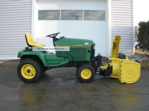 John Deere 425 All Wheel Steer Tractor W Snow Blower Mower And Power