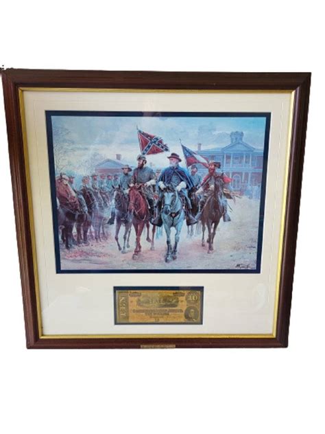 Mort Kunstler Legends In Gray W Confederate 10 Note 1864 Auction