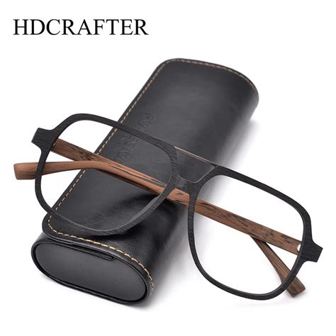 Hdcrafter Wood Oversized Myopia Optical Glasses Frame Prescription Men Women Rx Progressive