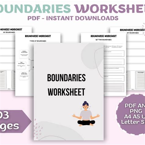 Personal Boundaries Worksheets Etsy