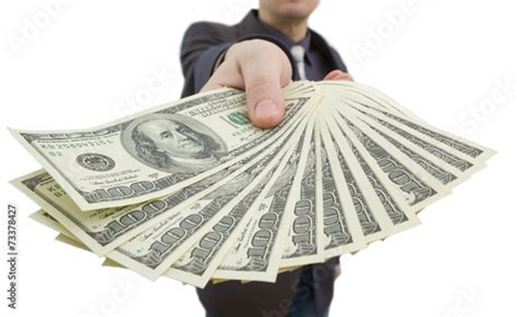 Man Holding A Hundred Dollar Bill Stock Foto Adobe Stock