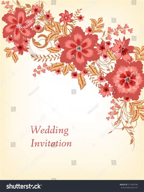 Wedding Invitation Card Flowers Abstract Colorful
