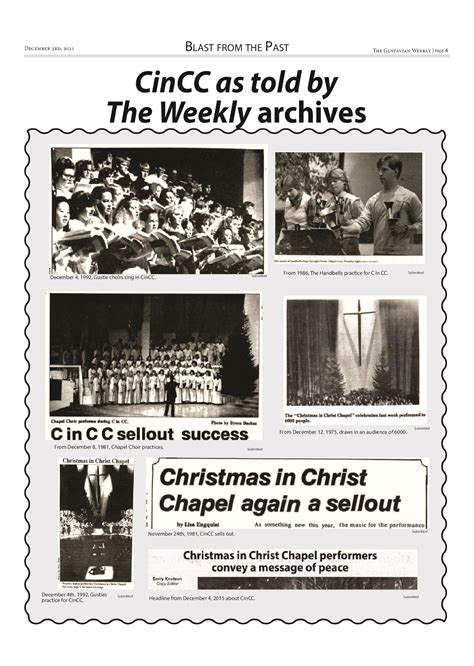 Cincc As Told By The Weekly Archives The Gustavian Weekly