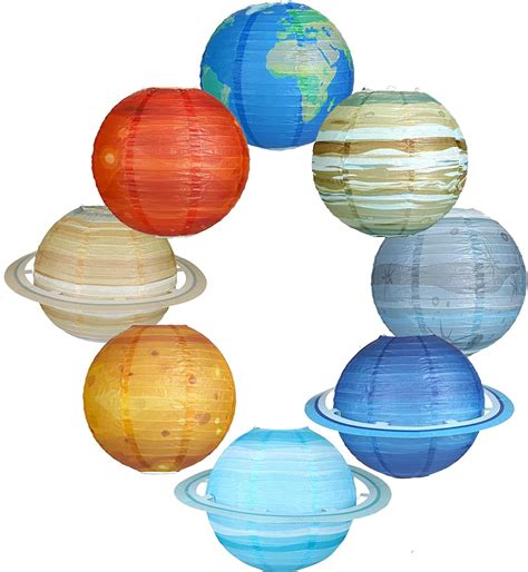 Adlkgg Solar System Hanging Paper Lanterns Outer Space Party