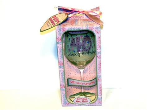 Send a lovely, unique birthday gift just for her! 40th Birthday Big Wine Gift Glass for Her | Peek-a-Boo Gifts
