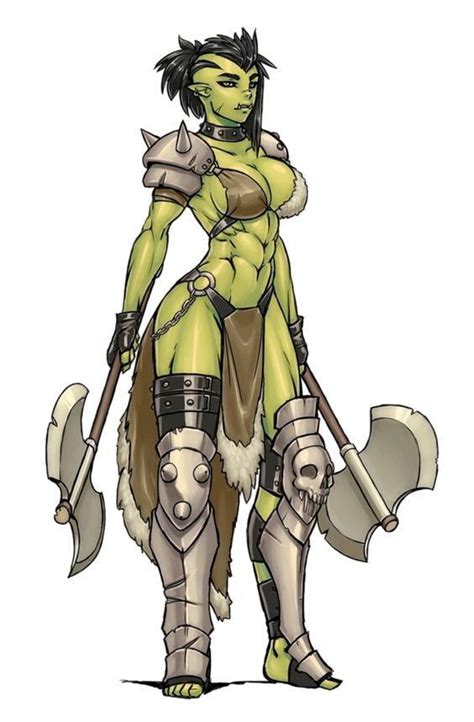 ork female female orc fantasy character design dungeons and dragons characters