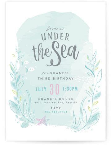 Under The Sea Children's Birthday Party Postcards in 2020 | Mermaid