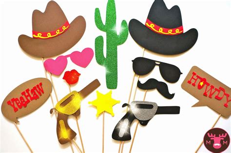 Photo Booth Props The Deluxe Western Wedding Collection 12 Piece