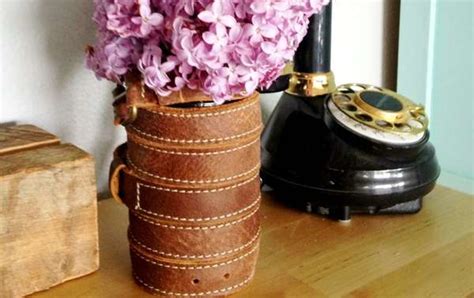 Diy Cowhide Bouquets Leather Wrapped Vase