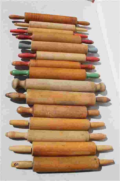Approx 15 Antique Rolling Pins Incl 1 In Tiger Maple