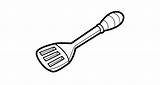 Spatula Drawing Kitchen Utensils Clipartmag Coloring sketch template