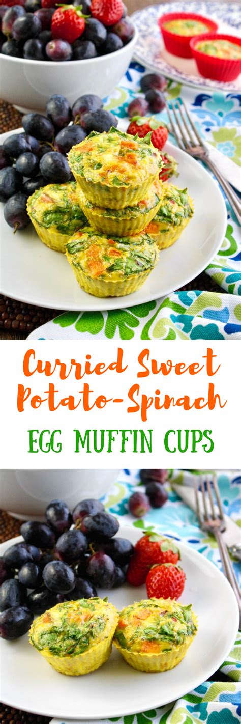 Curried Sweet Potato Spinach Egg Muffin Cups