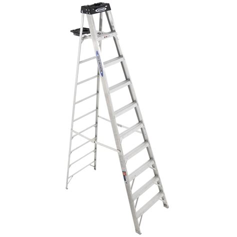 Werner 10 Ft Aluminum Type 1a 300 Lbs Capacity Step Ladder At