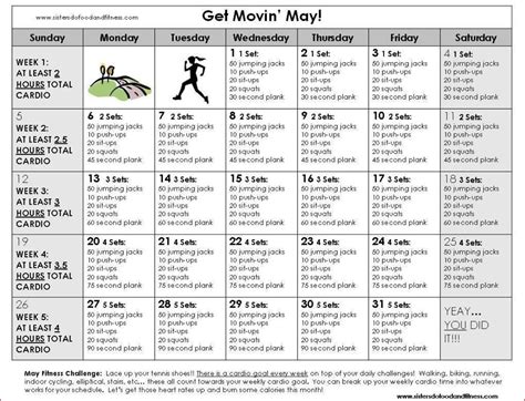 60 Days Challenge Template Calender Workout Challenge 30 Day Cardio