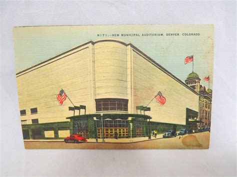 Vintage Municipal Auditorium Denver Colorado Linen Postcard By