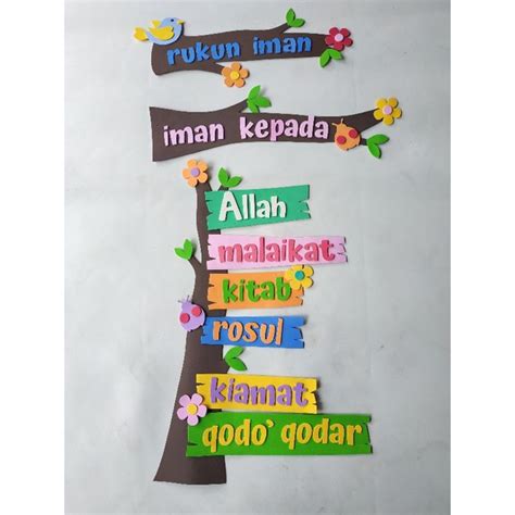 Jual Hiasan Dinding Tk Paud Rukun Islam Rukun Iman Shopee Indonesia