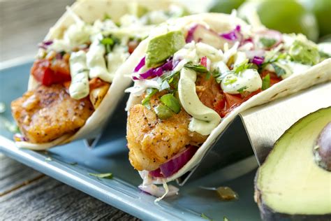 Fish Tacos With Avocado Lime Aioli Chefs Club Kitchen