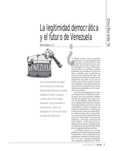 La Legitimidad Democr Tica Y El Futuro De Venezuela