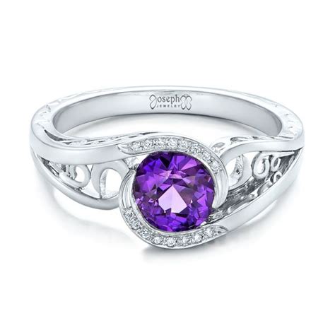 Sapphire engagement rings offer an unforgettable, unique twist on the classic diamond engagement ring. Custom Purple Sapphire And Diamond Engagement Ring #102080 ...
