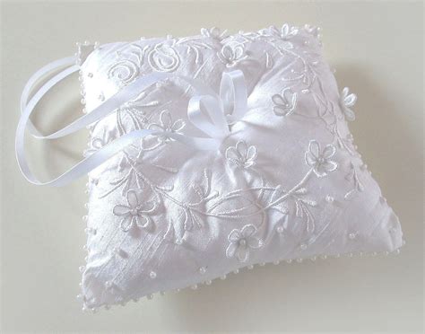 Ring Bearer Pillow Custom Embroidered Wedding Ring Pillow