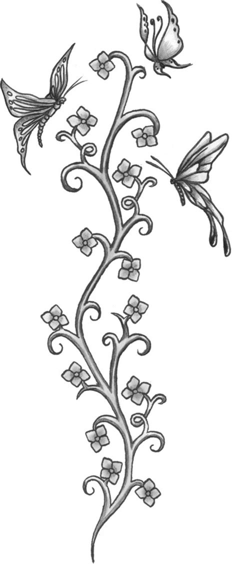 Butterfly outline butterfly stencil butterfly drawing butterfly tattoos butterfly design stencil patterns stencil designs airbrush tattoo mermaid tattoos. Flower Vine n Butterfly Tattoo Stencil » Tattoo Ideas
