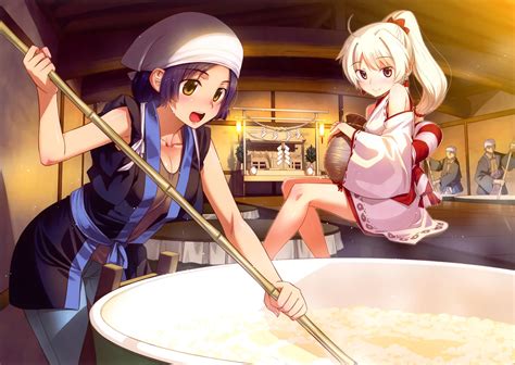 X Resolution Two Female Anime Characters In Kitchen Poster Original Characters