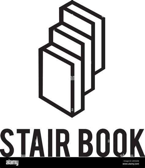 Book Stair Logo Design Vector Icon Illustration Template Stock Vector