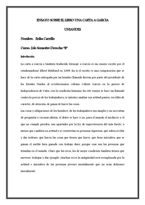 Ensayo Sobre El Libro Una Carta A Garcia By Pame Carrillo Issuu
