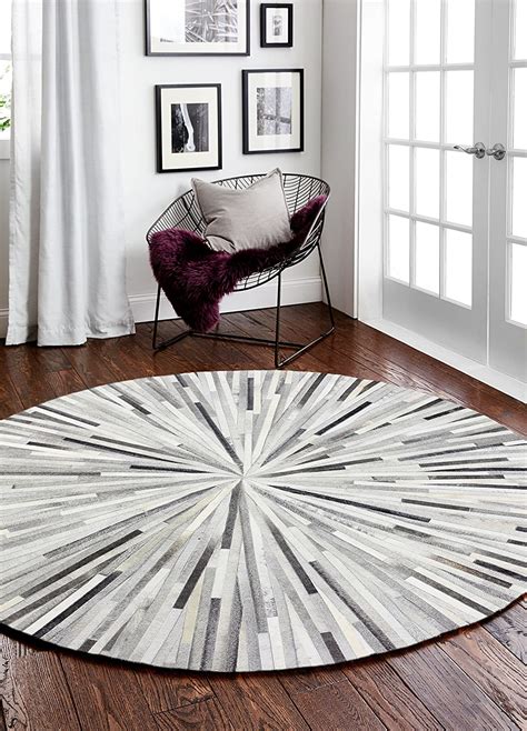 Large Round Area Rugs For Sale Online Cowhide Strips Modern Luxury