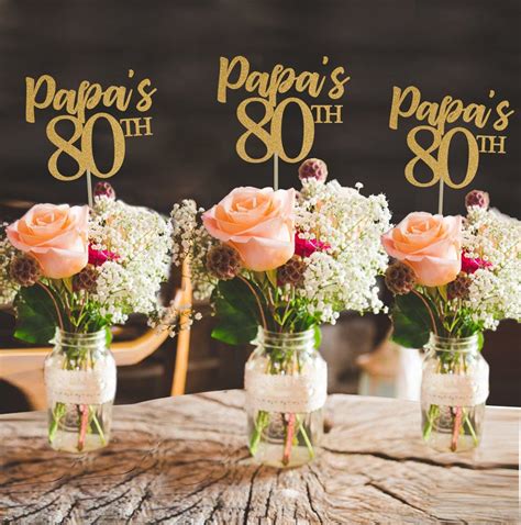 80th Birthday Centerpiece 80 Centerpiece 80th Birthday Party Etsy In