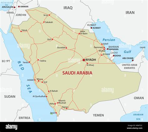 Road Map Of Saudi Arabia